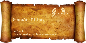 Gombár Milán névjegykártya