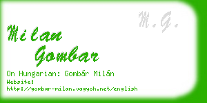 milan gombar business card