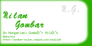 milan gombar business card